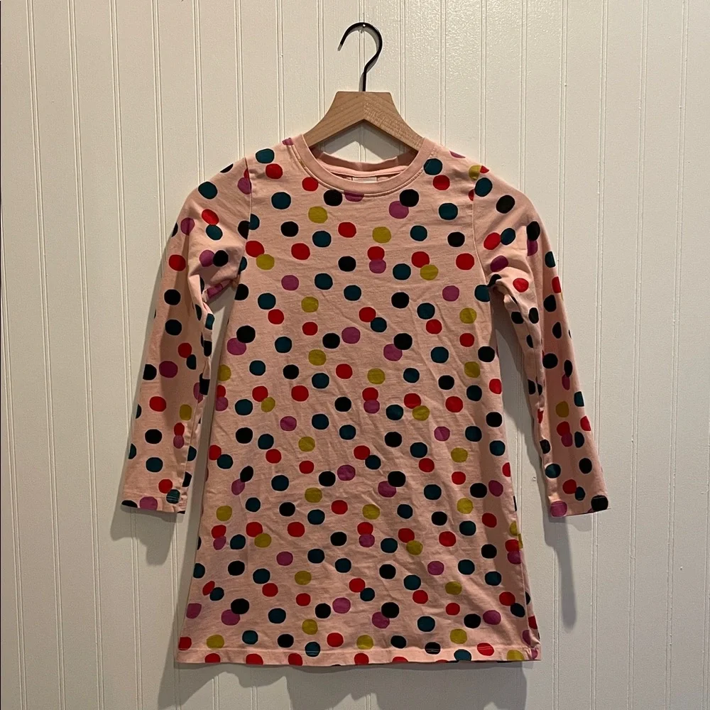 HANNA ANDERSSON Print A-Line Dress in Confetti Long Sleeve Twirl Size 130 US 8